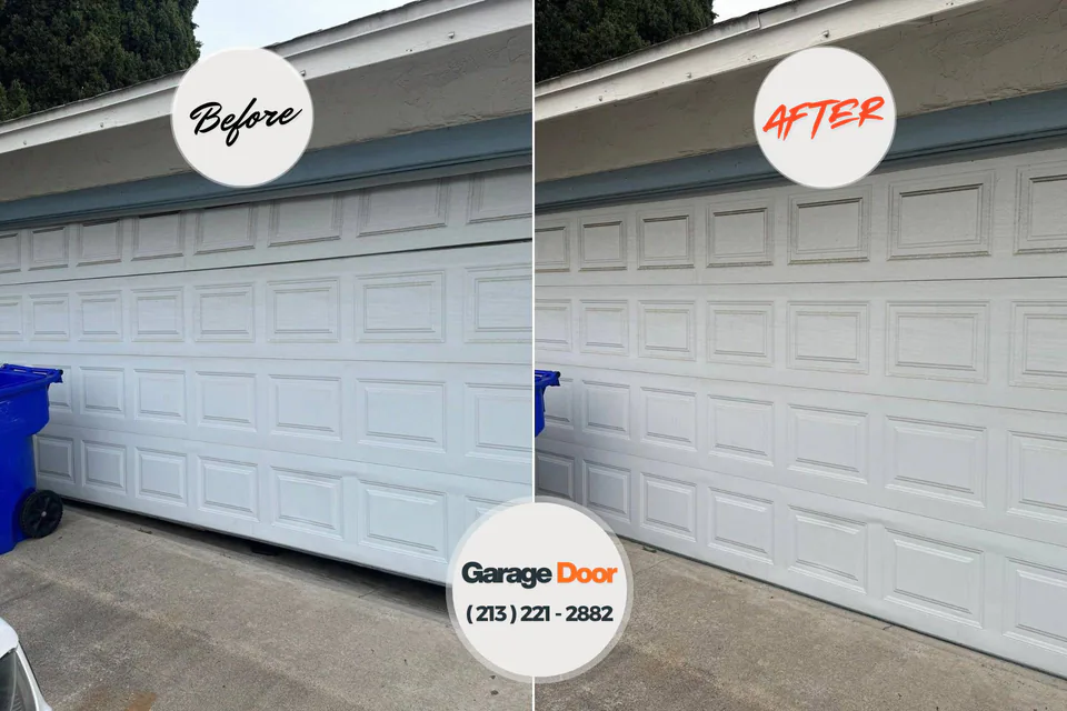 Before and after: garage door repair Cresskill, NJ
